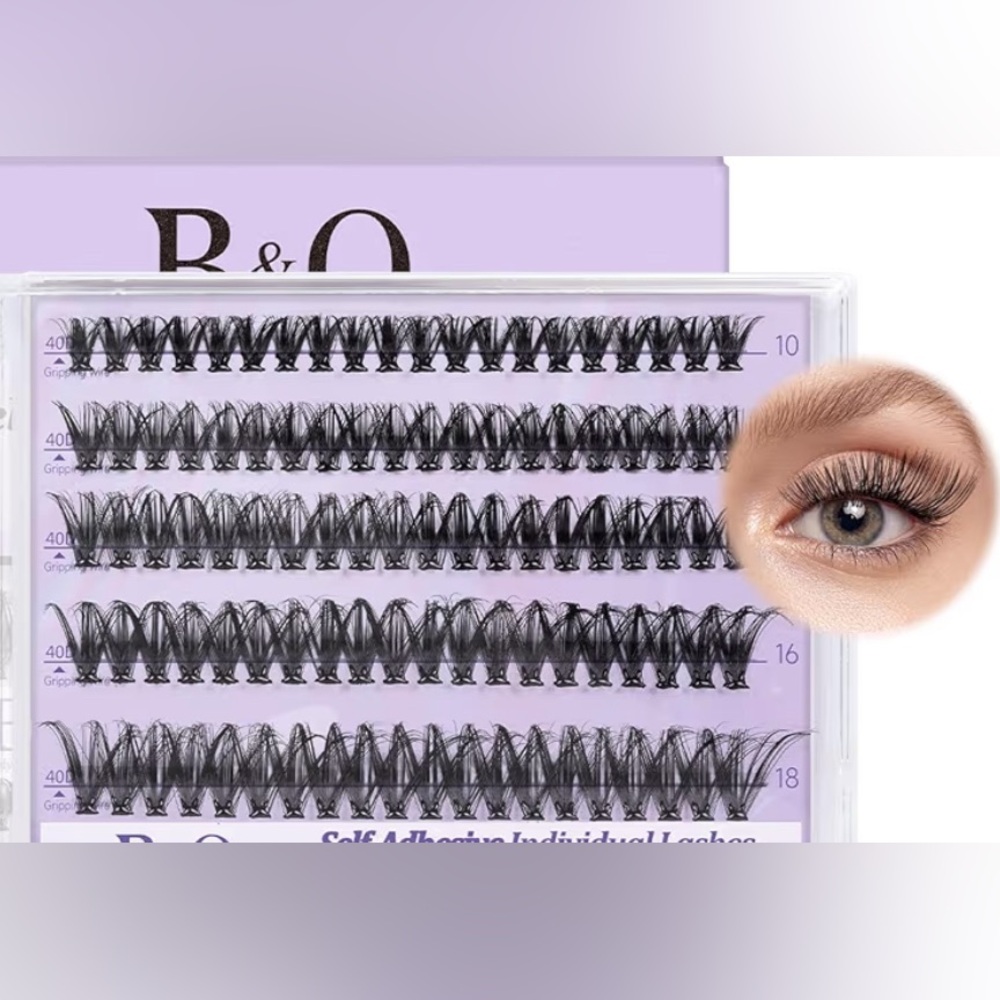 Self Adhesive Eyelashes Extension Kit 360 PCS Mix D Curl Press On Eyelas…